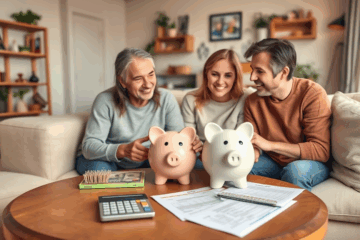A family surrounded by financial resources during an emergency.