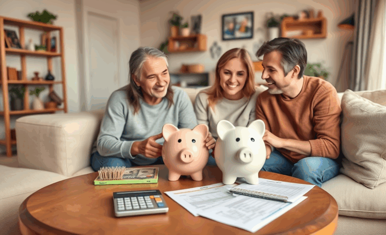 A family surrounded by financial resources during an emergency.