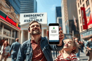 A person accessing emergency credit without bureaucratic delays.