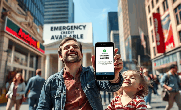 A person accessing emergency credit without bureaucratic delays.