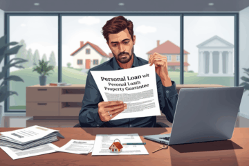 A visual representation of a home being used as collateral for a personal loan.