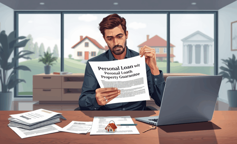 A visual representation of a home being used as collateral for a personal loan.