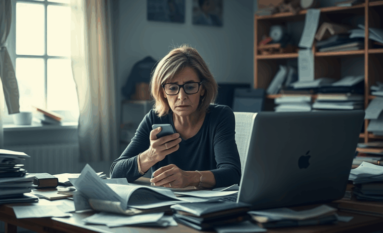 A person holding cash with a calculator and loan documents highlighting urgent financial needs.