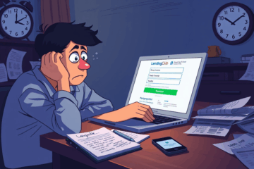A person seeking financial assistance explores LendingClub's personal loan options for urgent needs.