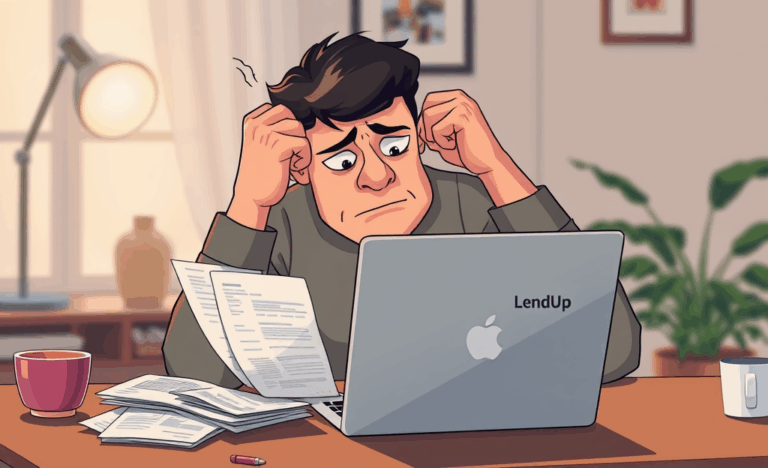 A person applying for a personal loan online, illustrating the urgency of financial needs.
