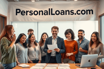 A person reviewing personal loan options online at PersonalLoans.com.