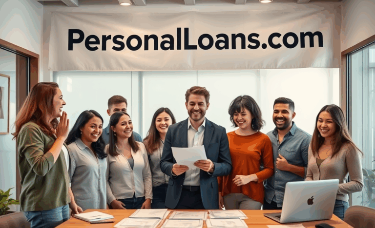 A person reviewing personal loan options online at PersonalLoans.com.