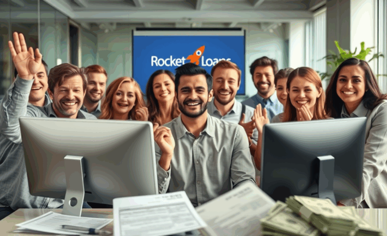 A person searching for urgent financial aid with Rocket Loans.