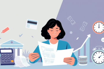 A person analyzing finances and considering refinancing options for credit cards and overdrafts.