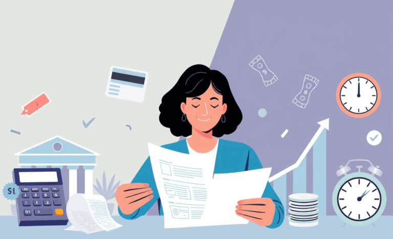 A person analyzing finances and considering refinancing options for credit cards and overdrafts.