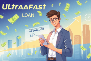 Illustration of ultrafast loans with high available limits for urgent financial needs.