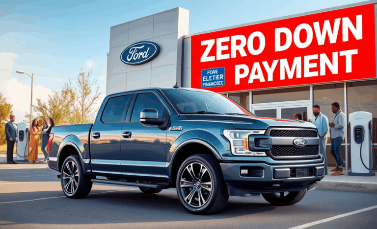 A graphic showcasing the benefits of Lightning Auto Financing with zero down payment, emphasizing affordability and flexibility for buyers.