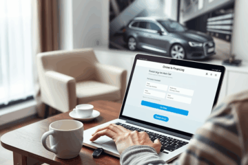 A person applying for online financing for used cars.