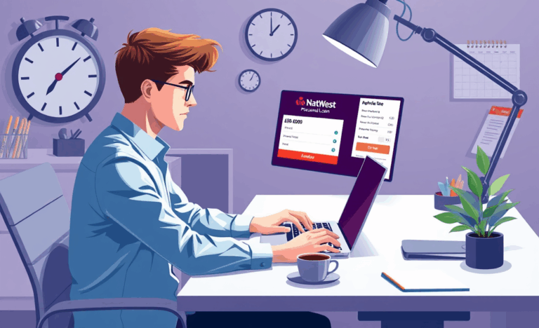 A person applying for a NatWest personal loan online for urgent credit needs.