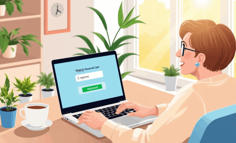 A person applying for a Tesco Bank personal loan online with ease and quick approval.