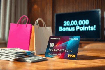 A promotional image showcasing the new credit card with a welcome bonus offer.