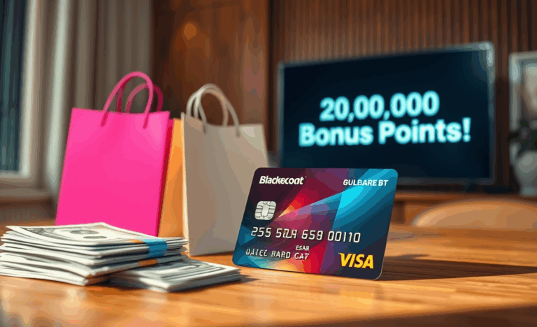A promotional image showcasing the new credit card with a welcome bonus offer.