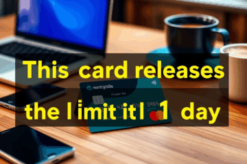 A visual representation of a card that offers instant limit release in one day.