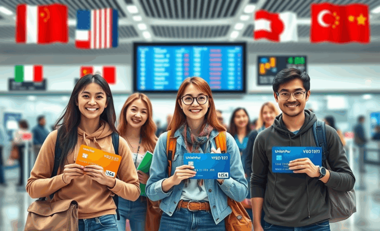 Image showcasing various widely accepted credit cards for foreigners.