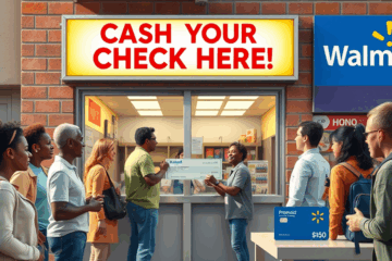 An image representing various options available for cashing checks without a bank account.