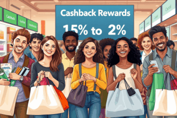A person shopping with a credit card, enjoying cashback rewards.