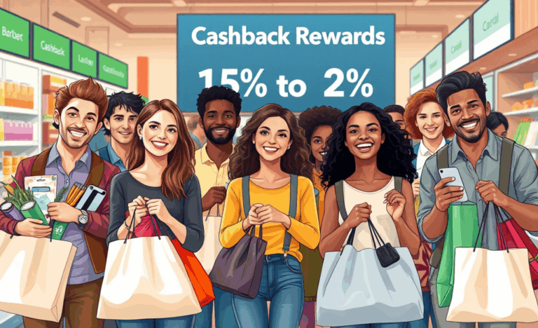 A person shopping with a credit card, enjoying cashback rewards.