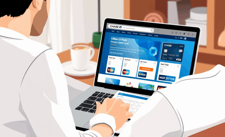 A person applying for a Chase credit card online.