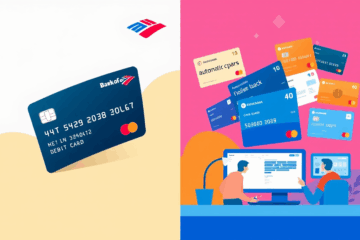 Illustration of Bank of America card features and functions.