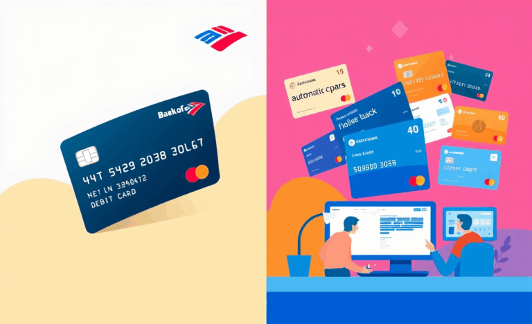 Illustration of Bank of America card features and functions.