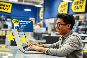 Image illustrating the Best Buy credit card benefits and application process.