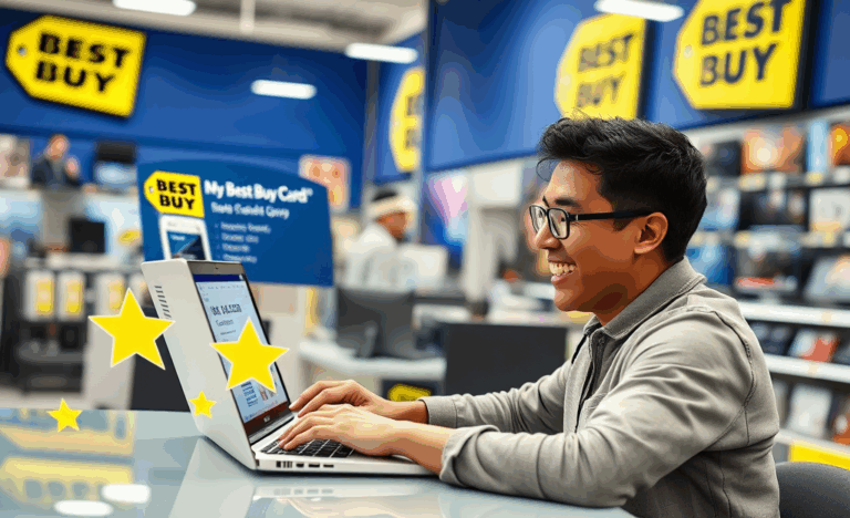 Image illustrating the Best Buy credit card benefits and application process.