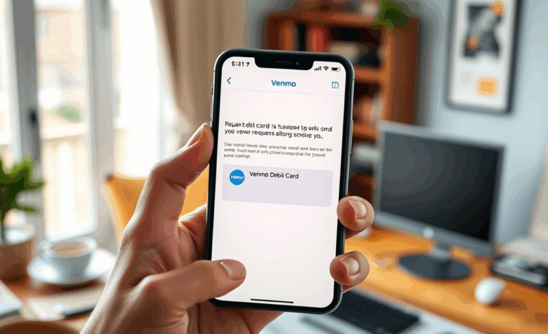 A user exploring the Venmo app to request their debit card.