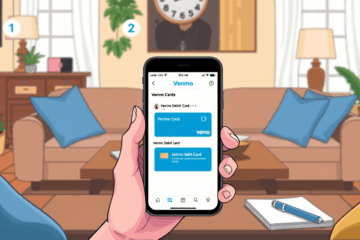 A user navigating the Venmo app to request a Venmo Debit Card.