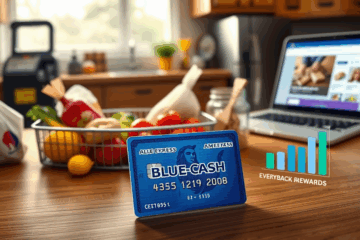 Amex Blue Cash Everyday Card showcasing cash back rewards.