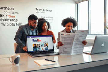 A person preparing their resume for a FedEx job application.