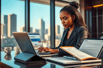 A professional preparing for a job at Bank of America