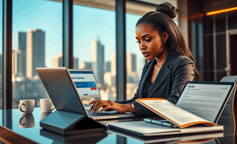 A professional preparing for a job at Bank of America