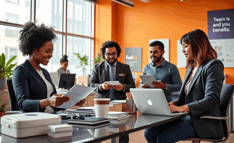 An employee at FedEx showcasing the perks and advantages of working there.