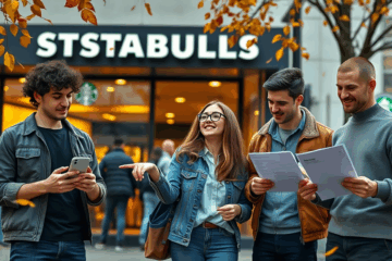 A barista preparing coffee at Starbucks, illustrating the application process for a job in 2025.