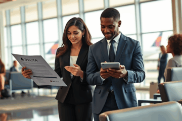An interview setting representing candidates competing for a position at Delta Airlines.