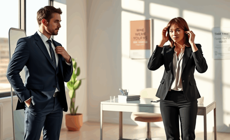 A well-dressed individual preparing for a job interview.