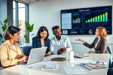 A person reviewing loan options on a laptop.