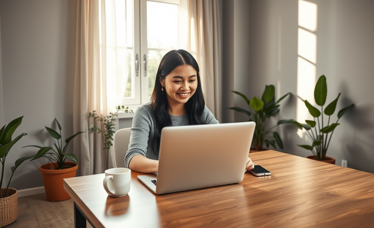 Person researching how to apply for an online loan.