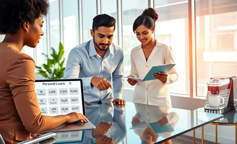 Graphic illustrating personal loans with quick deposits ranging from $2,000 to $35,000.