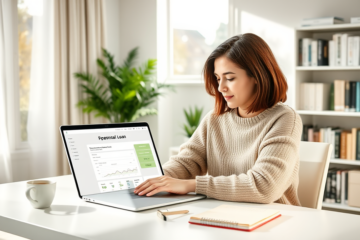 A person reviewing personal loan options online for quick approval.